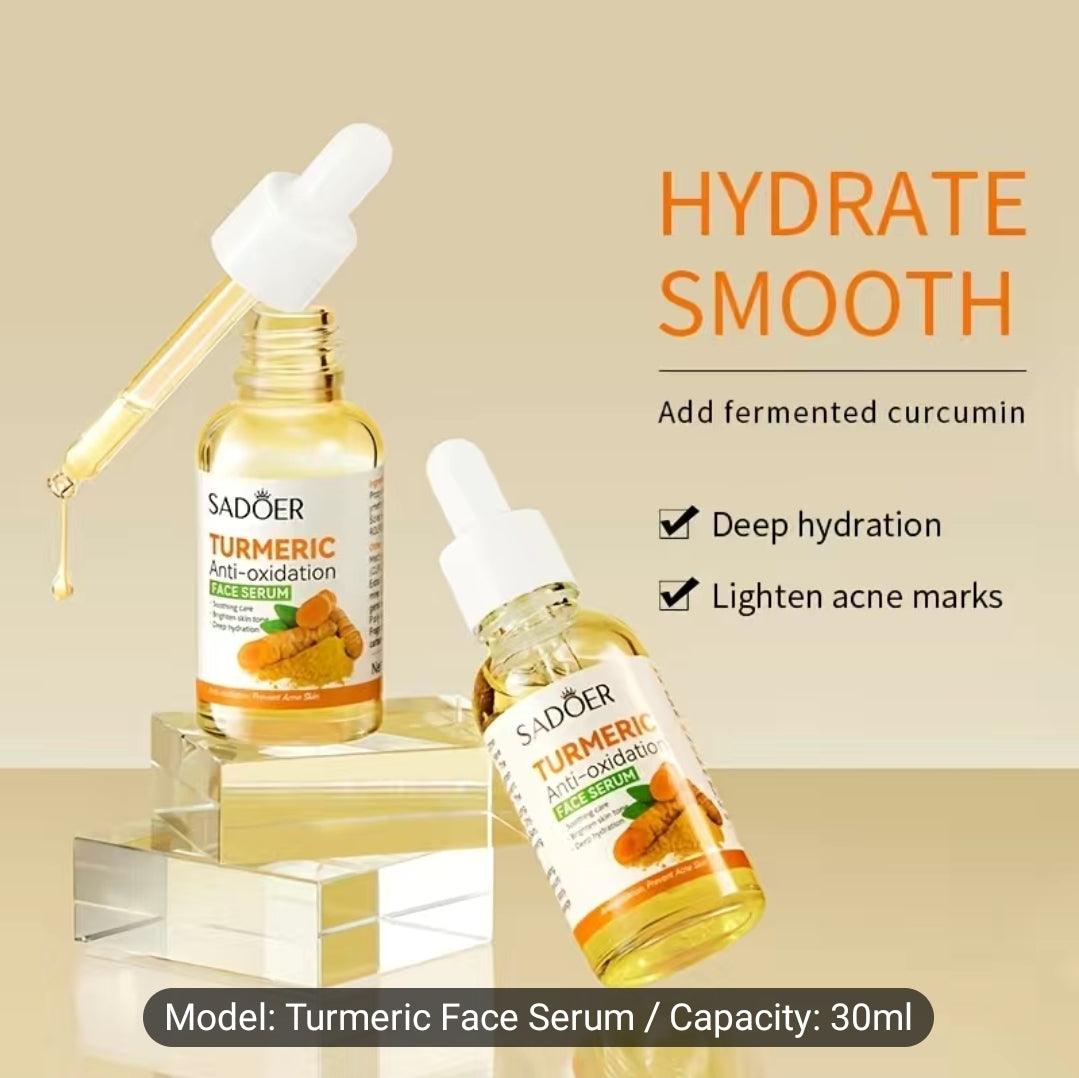 30ml Natural Turmeric Essence Oil Facial Serum - Firming, Wrinkle-Fading, Moisturizing, and Dark Spot-Reducing Serum for Face Care - COZZY FINDS 